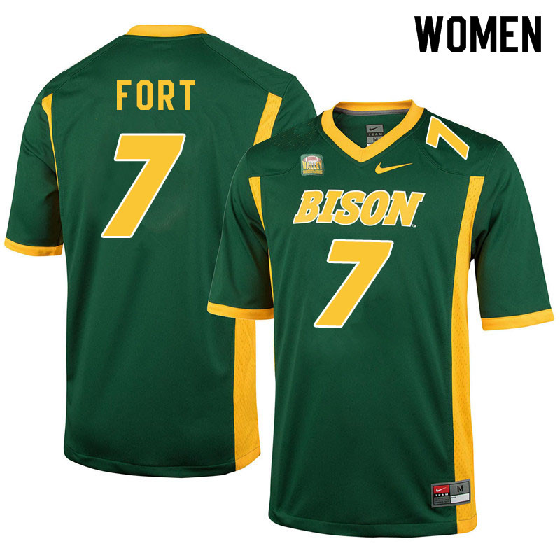 Women #7 Tre Fort North Dakota State Bison College Football Jerseys Sale-Green - Click Image to Close